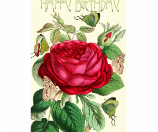 Třpytivá karta Madame Treacle B6 s obálkou Birthday Rose