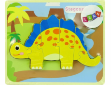 Import leantoys Wooden Puzzle Dinosaur Stegosaurus Yellow