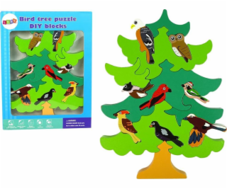 Import leantoys Wooden Tree Forest Birds DIY Wooden Block...