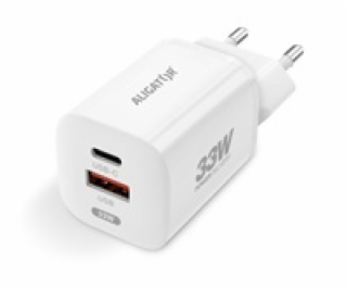 ALIGATOR chytrá síťová nabíječka GaN, PD 33W, USB-A + USB...