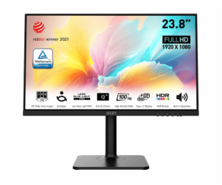 MSI Modern/MD2412P/23,8 /IPS/FHD/100Hz/1ms/Black/3R