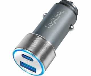 LogiLink USB Kfz Ladeadapter 2Port 1xUSB-C PD, 1xUSB-A QC...