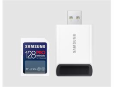 Samsung paměťová karta 128GB PRO ULTIMATE SDXC CL10 U3 V30 (č/z: až 200/130MB/s) + USB adaptér