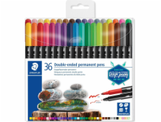 STAEDTLER Permanentní popisovače  Twin-tip , 36 barev, 0,4/2,0 mm, oboustranné 3187 TB36