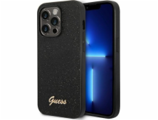 Guess PC/TPU Glitter Flakes Metal Logo Zadní Kryt pro iPhone 14 Pro Black