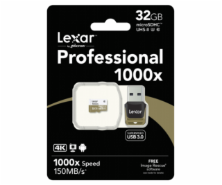 Lexar microSDHC 1000x       32GB UHS-II s USB 3.0 citacka