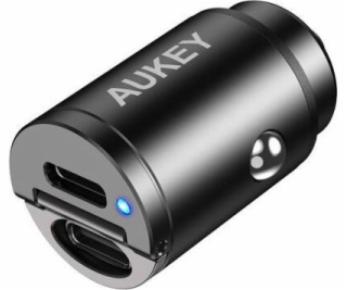 Aukey nabíječka Aukey Car nabíječka 2x USB-C, PD 30W