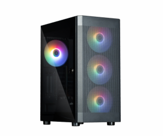  PC skříň I4 TG ATX Mid Tower se 4 ventilátory RGB