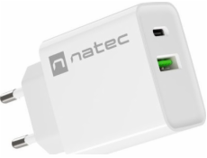  Ribera nástěnná nabíječka 1x USB-A + 1x USB-C 20W Bílá