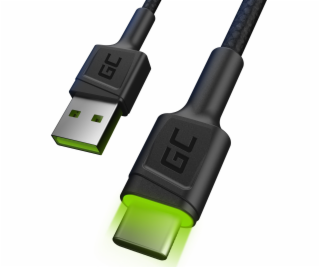 GREENCELL Cable GC Ray USB - USB-C 200cm green LED backli...