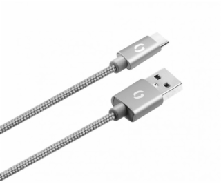 Datový kabel ALIGATOR PREMIUM 2A, USB-C, 1m, šedý