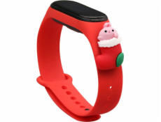 Vánoční silikonový náramek Hurtel Strap pro Xiaomi Mi Band 4 / Mi Band 3 Vánoční silikonový náramek červený (Santa Claus 1)