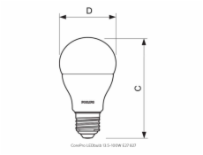 LEDž.PH.E27 100W/2700K/13W mat.A60 1521lm 00