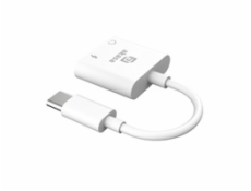 AKASA adaptér USB-C to 3.5mm Jack & PD 15W Nabíjecí port, bílá