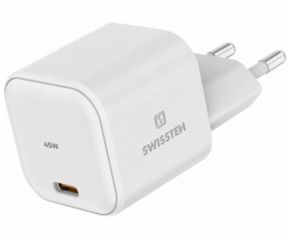 Swissten Síťový Adaptér GaN 1x USB-C 45W PD Bilý