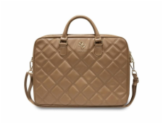 Guess PU Quilted 4G Metal Logo Computer Bag 15/16  Brown Nové