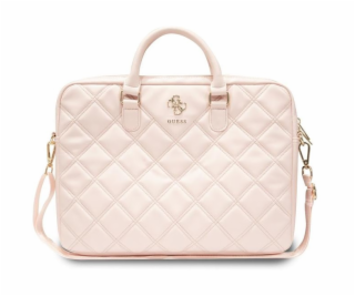 Guess PU Quilted 4G Metal Logo Computer Bag 15/16  Pink Nové