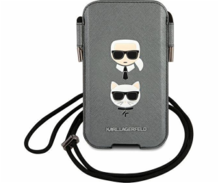 Karl Lagerfeld and Choupette Head Saffiano PU Pouch S/M G...