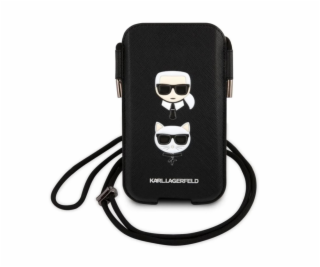 Karl Lagerfeld and Choupette Head Saffiano PU Pouch S/M B...