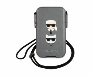 Karl Lagerfeld and Choupette Head Saffiano PU Pouch L Gre...