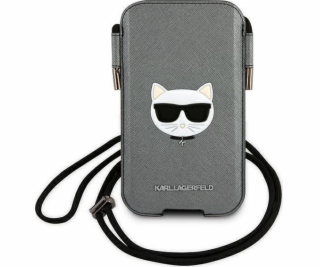 Karl Lagerfeld Choupette Head Saffiano PU Pouch L Grey Nové