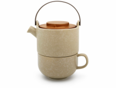 Bredemeijer Tea-for-one Umea beige / Akazienholzdeckel 142024