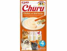 Inaba Foods Inaba CHURU Kuřecí a hovězí pochoutka pro kočky 4x14g