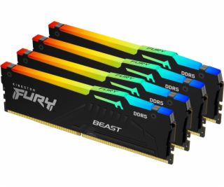 DDR5 Fury Beast RGB paměť 128GB (4*32GB)/5200 CL40 černá