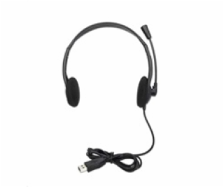 MANHATTAN Sluchátka s mikrofonem Stereo USB Headset, bulk