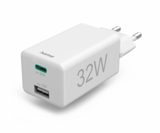 HAMA set: rychlá USB nabíječka USB-C PD/QC, USB-A, 32 W +...