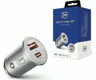 3mk adaptér CL Hyper Car 45W, 1x USB + 1x USB-C (PD)