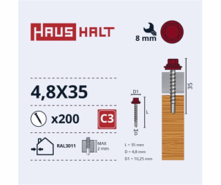 SAVISR 4.8X35 MED+EPDM RAL3011 (200-12)