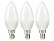 NEDIS LED žárovka E14/ svíčka/ 4,9 W/ 220 V/ 470 lm/ 2700 K/ teplá bílá/ matná/ 3 kusy