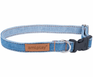 Nastavitelný límec Amiplay Denim, modrý, 250-400x15 mm