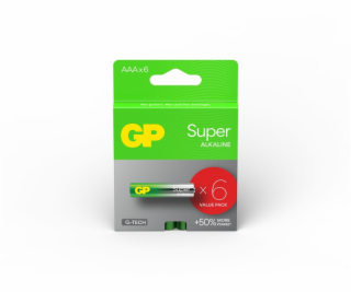 Prvky GP SUPER ALKALINE AAA/LR03, 1,5V, 6 ks.