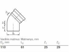 Venkovní drenážní koleno Wavin, O 110 mm, 45°