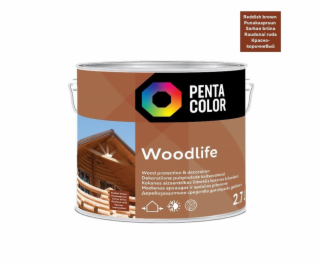 Impregnantas Pentacolor Woodlife, raudonai rudas, 2.7 l