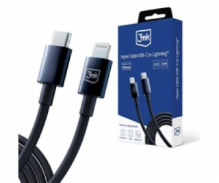 3mk datový kabel Hyper Cable USB-C/Lightning 20W 1.2m, černá