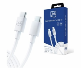 3mk datový kabel Hyper Cable USB-C/USB C 100W 1.2m, bílá