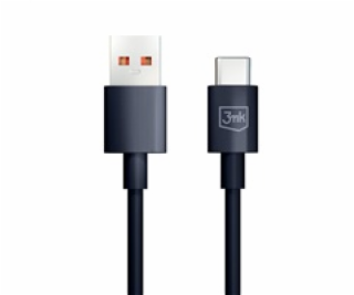 3mk datový kabel Hyper Cable USB-A/USB-C 1,2m 5A, černá