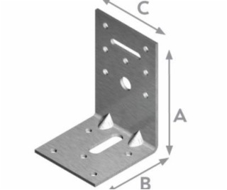 Montážní úhelník, zesílený, 90×60×60×2,5 mm