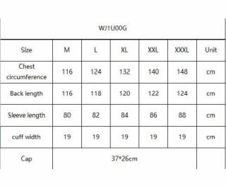 Lietpaltis WJ1U00G, XL dydis