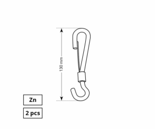 Zapínací karabina Haushalt, ZN, 2DD, 6 x 130 mm