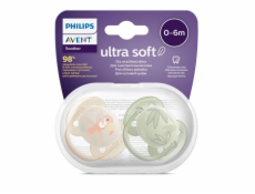 Šidítko Avent Ultrasoft Premium zvířátka 0-6 m 2ks kluk