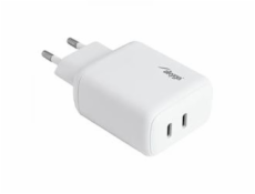 Akyga Nabíječka univerzální 2x USB-C PD 5-12V / max. 3A 40W Quick Charge 3.0, bílá