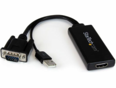 AV adaptér StartEch D-Sub (VGA) -HDMI + USB-A Black (VGA2HDU)