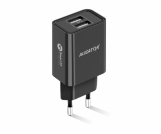 Chytrá síťová nabíječka ALIGATOR 2.4A, 2xUSB, smart IC, č...