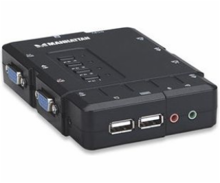 Manhattan Switch KVM Switch, 4-Port, USB, Audio 151269