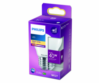 LED žárovka PHILIPS, P45, E27, 4,3 W, 470 lm, 2700 K