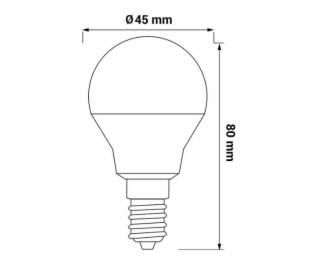 LEMP LED E14 G45 8W 900LM 3000K